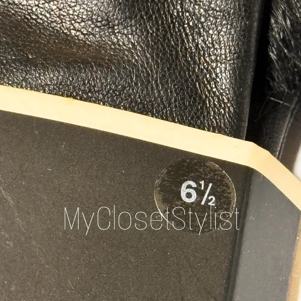 NWT Cashmere Lined Fur Trim Leather Gloves ALFANI LUXE Black! 6.5 LUXURY LINE